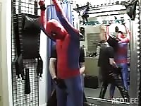 Spiderman cock sucked by a bandit