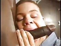 Sucking a thick chocolate cocks