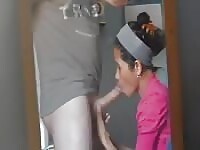 Ugly Mexican slut getting face fucked