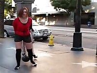 Slut fisted and fucked in public