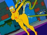 Marge follada por los tentáculos alienígeneas de Kang