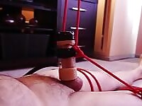 Machine milked and twice sex toy ruined orgasm