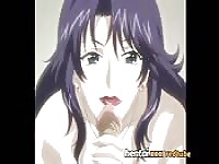 Hentai-MILF bläst und fickt