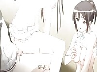 Fille hentai sur un gros engin